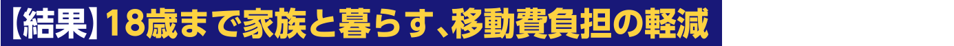 【結果】18歳まで家族と暮らす、移動費負担の軽減