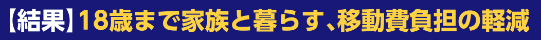 【結果】18歳まで家族と暮らす、移動費負担の軽減