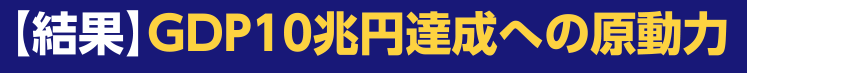 【結果】GDP10億円達成への原動力